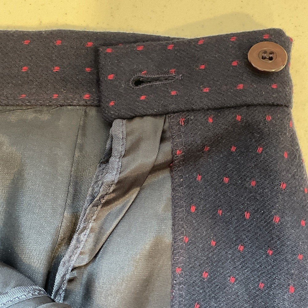 Vintage Pendleton Wool Aline Skirt Size 14 Pockets Blue W/red Dots 70's/80's USA - Picture 7 of 14